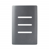 Placa p/ 3 Interruptores 4x2 - Novara Preto Grafite